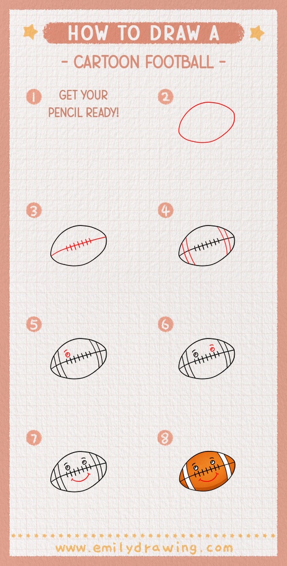 how to draw a cartoon football pinterest pin